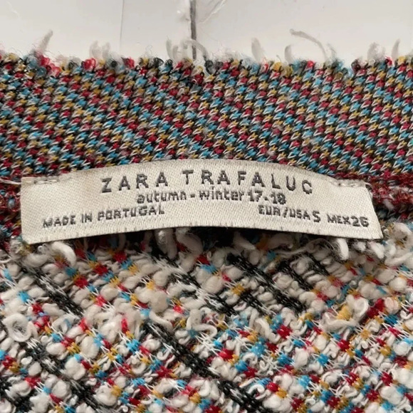 Zara Trafaluc long sleeved multicolored tweed top. Women’s size S - Picture 3 of 9